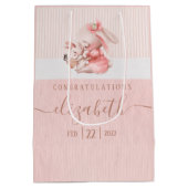 Bunny Baby shower Gift Bag Medium Cadeauzakje (Achterkant)