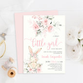 Bunny Baby shower Girl-uitnodiging Kaart