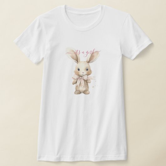 Bunny Baby shower Het is een meisje T-shirt (Laagn)