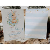 Bunny Baby shower Invitation Boy Spring boho Kaart