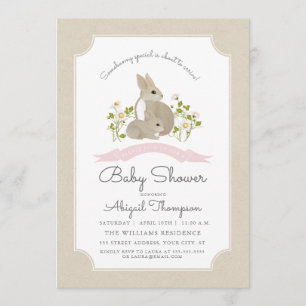 Bunny Baby shower Invite Kaart