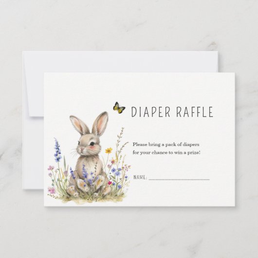 Bunny Baby shower Luier loterij kaart (Voorkant)