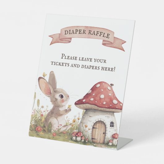  Bunny Baby shower Luier Raffle Reclamebord Met Voetstuk (Voorkant)