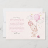 Bunny Baby shower Meisje Bedankkaart (Voorkant)