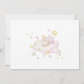 Bunny Baby shower Meisje Bedankkaart (Achterkant)