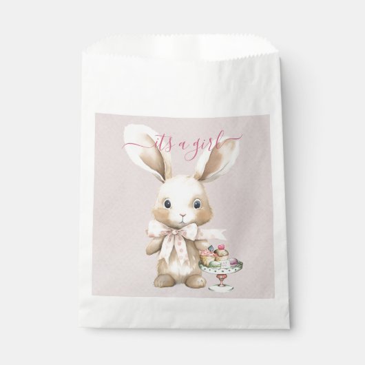 Bunny Baby shower Meisje Bedankzakje (Voorkant)