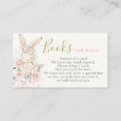 Bunny Baby shower Meisje Breng een Boek Kaart (Voorkant)