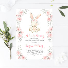 Bunny baby shower meisje kaart