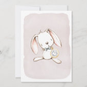 Bunny Baby shower Meisje Kaart (Achterkant)