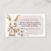 Bunny Baby shower Meisje Luier Raffle Informatiekaartje (Voorkant)
