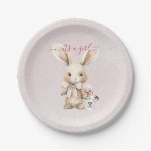 Bunny Baby shower Meisje Papieren Bordje