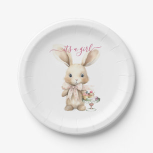 Bunny Baby shower Meisje Papieren Bordje
