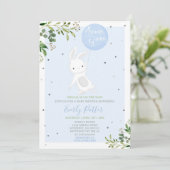 Bunny Baby shower nodigt uit tot een speciale bunn Kaart (Staand voorkant)