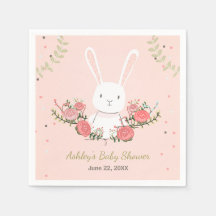 Bunny Baby shower Papier Servet Woodland Pink Girl