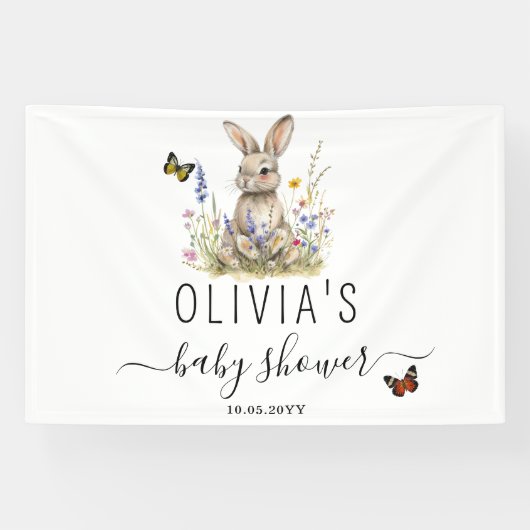 Bunny Baby shower Party Grote Banner (Horizontaal)