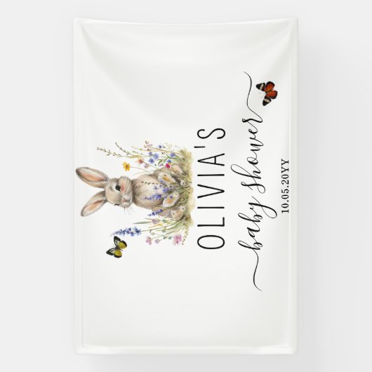 Bunny Baby shower Party Grote Banner (Verticaal)