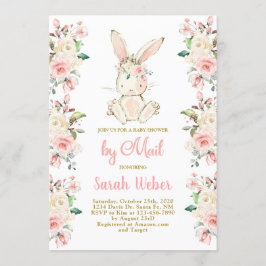 Bunny baby shower per mail meisje kaart