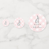Bunny Baby shower Pink Gingham Table Confetti (Voorkanten)