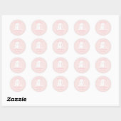 Bunny Baby shower Pink Ronde Sticker (Vel)