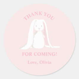 Bunny Baby shower Pink Ronde Sticker