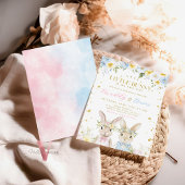 Bunny Baby shower Roze Blauw Goud Geslacht Reveal Kaart