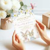 Bunny Baby shower Roze Blauw Goud Geslacht Reveal Kaart