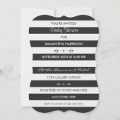 Bunny Baby shower roze bloemen zwarte witte strepe Kaart (Achterkant)