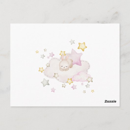 Bunny Baby shower spel voor meisjes Briefkaart (Achterkant)
