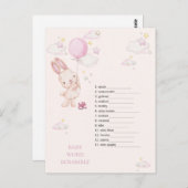 Bunny Baby shower spel voor meisjes Briefkaart (Voorkant / Achterkant)
