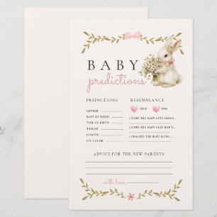 Bunny Baby shower spel voorspellingen en advies Briefpapier