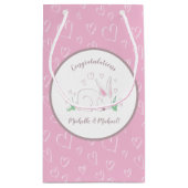 Bunny Baby shower Spring Pink Girl Klein Cadeauzakje (Achterkant)