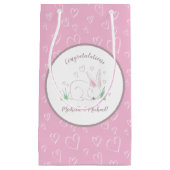 Bunny Baby shower Spring Pink Girl Klein Cadeauzakje (Voorkant)