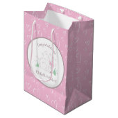 Bunny Baby shower Spring Pink Girl Medium Cadeauzakje (Voorkant Gekanteld)