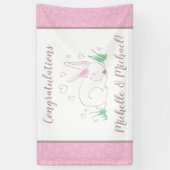 Bunny Baby shower Spring Pink Girl Spandoek (Verticaal)