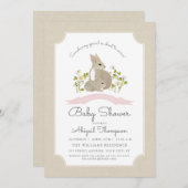 Bunny Baby shower Uitnodigen Kaart (Voorkant / Achterkant)
