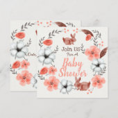 Bunny Baby shower Uitnodiging (Voorkant / Achterkant)