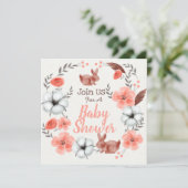 Bunny Baby shower Uitnodiging (Staand voorkant)