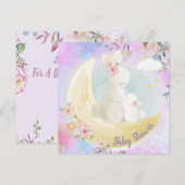 Bunny Baby shower Uitnodiging (Voorkant / Achterkant)