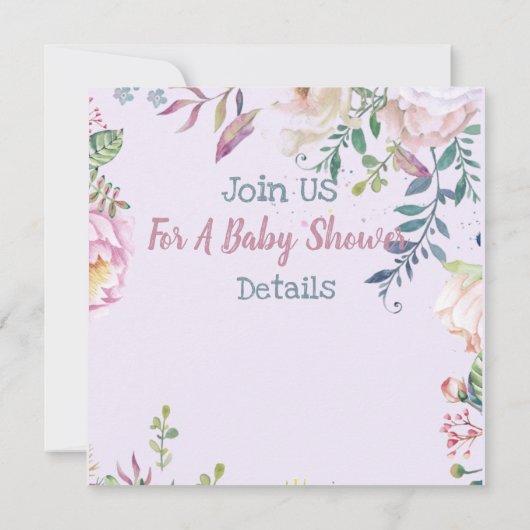 Bunny Baby shower Uitnodiging (Achterkant)