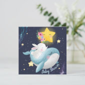 Bunny Baby shower Uitnodiging (Staand voorkant)