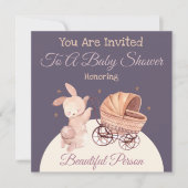 Bunny Baby shower Uitnodiging (Voorkant)