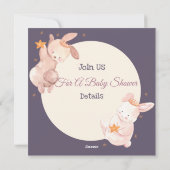 Bunny Baby shower Uitnodiging (Achterkant)