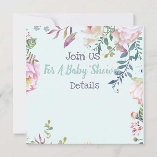 Bunny Baby shower Uitnodiging (Achterkant)