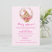 Bunny Baby shower Uitnodiging (Staand voorkant)