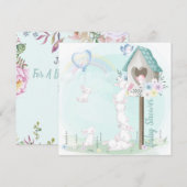 Bunny Baby shower Uitnodiging (Voorkant / Achterkant)