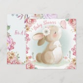 Bunny Baby shower Uitnodiging (Voorkant / Achterkant)
