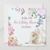 Bunny Baby shower Uitnodiging (Achterkant)