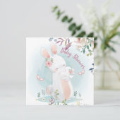 Bunny Baby shower Uitnodiging (Staand voorkant)