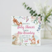 Bunny Baby shower Uitnodiging (Staand voorkant)