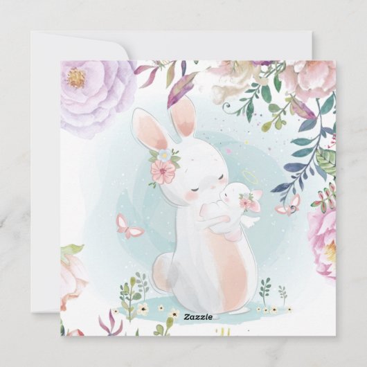 Bunny Baby shower Uitnodiging (Achterkant)